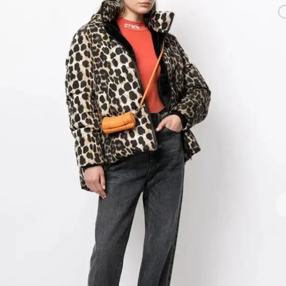 Rhea Apparis Leopard Puffer New with Tags Size S - Picture 2 of 8
